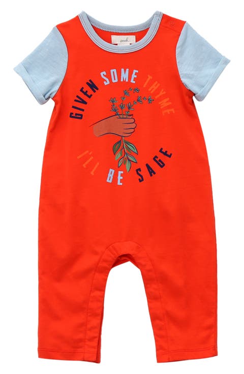 Thyme Graphic Cotton Romper (Baby)