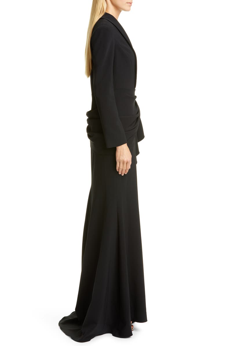 Christian Siriano Long Sleeve V-Neck Trumpet Gown, Alternate, color, 