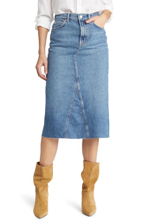 Midi jean skirt nordstrom best sale