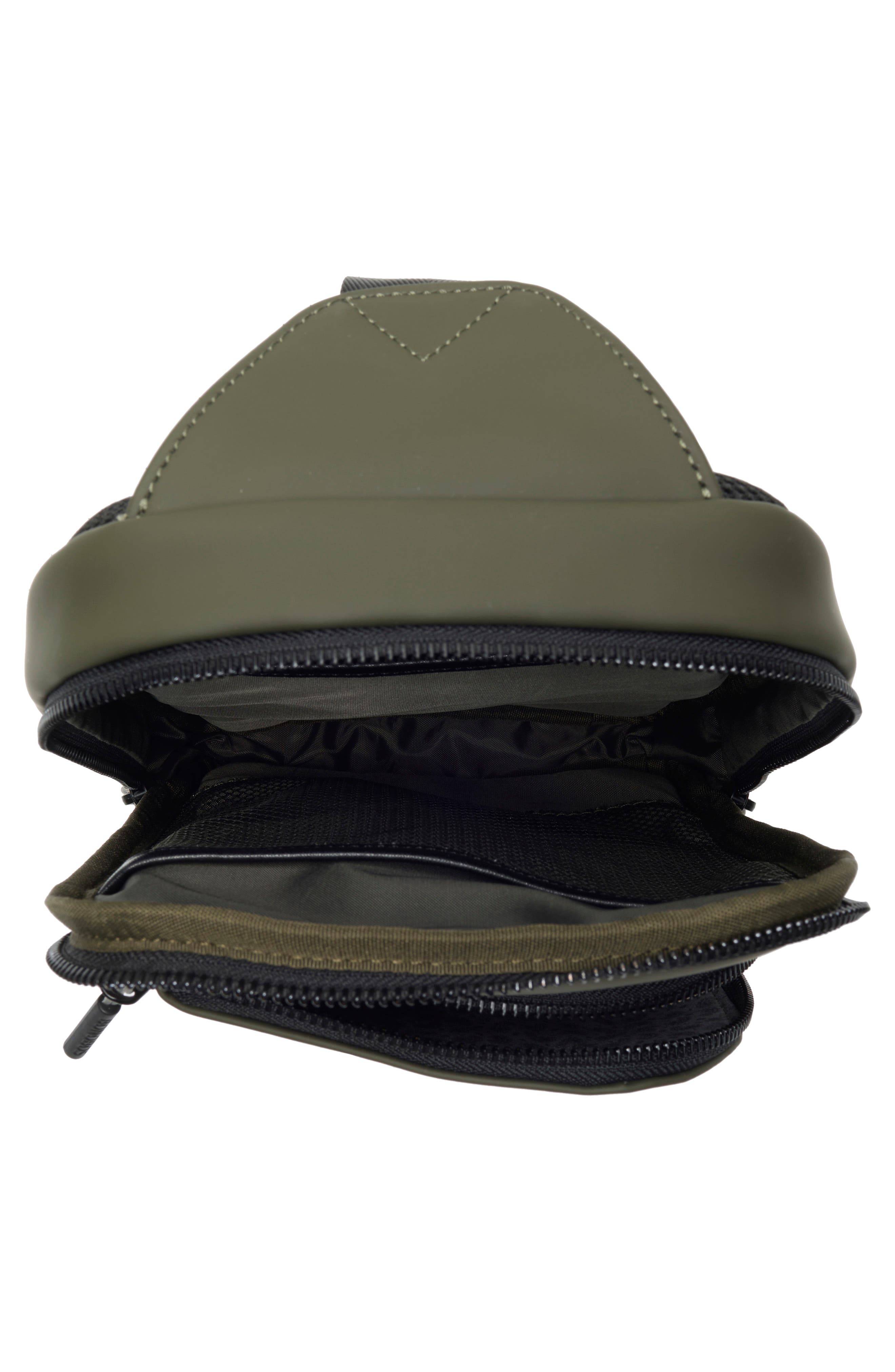 Rubberized Sling Backpack, Alternate, color, OLIVE
