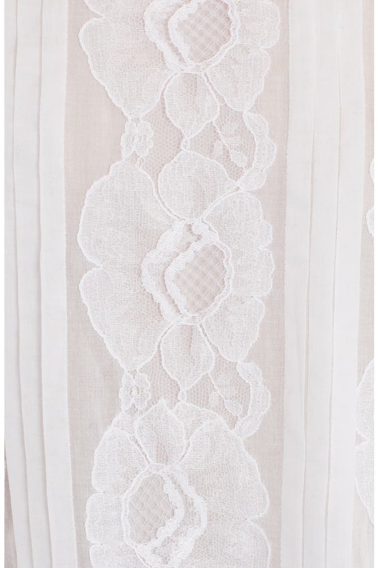 Valentino Lace Appliqué Cotton Blouse, Alternate, color, BIANCO 0BO