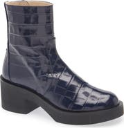 Stuart Weitzman Gotham Croc Embossed Boot