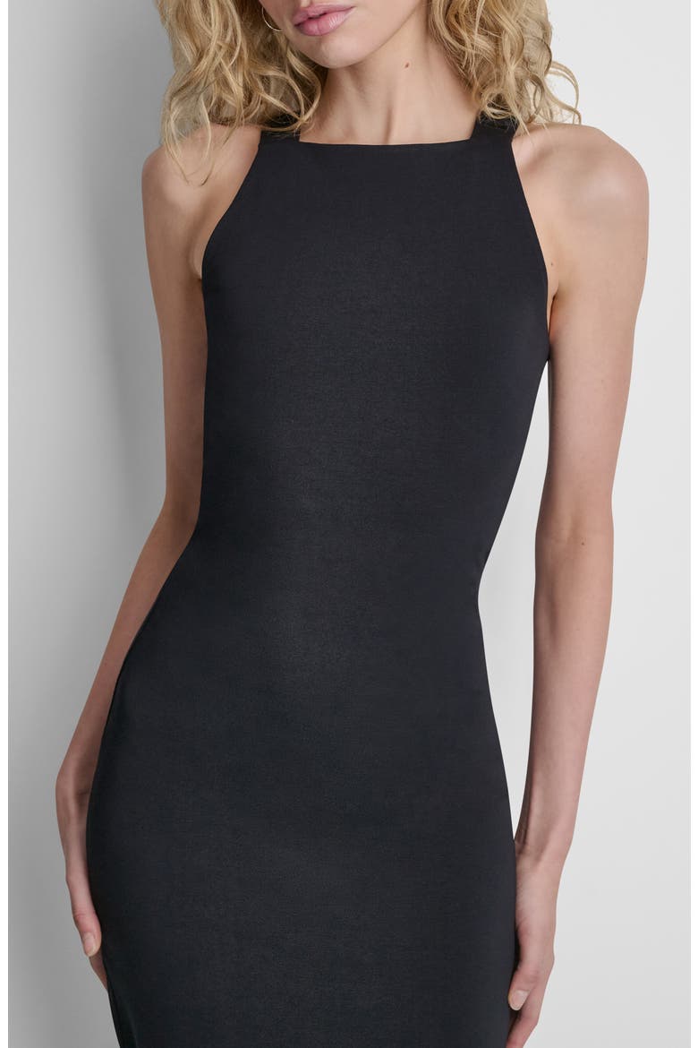 Logo Sleeveless Midi Body-Con Dress, Alternate, color, BLACK