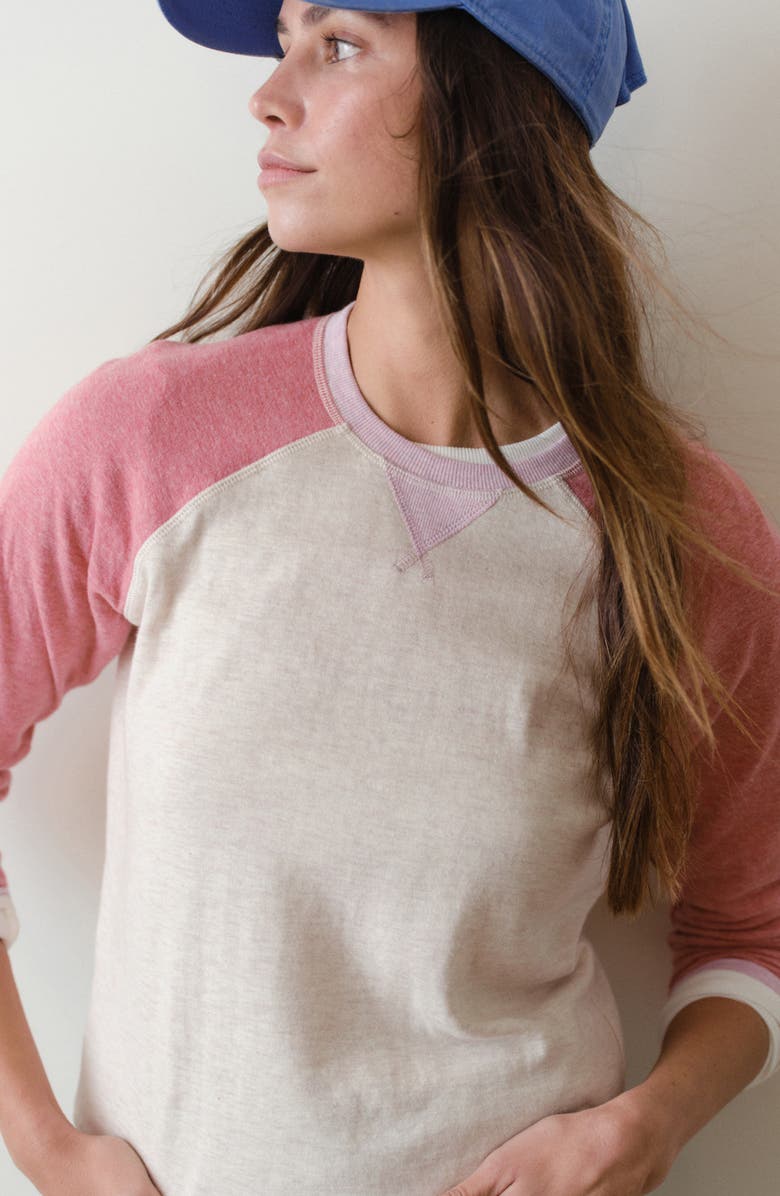 Marine Layer Varsity Raglan Sweatshirt, Alternate, color, Poppy