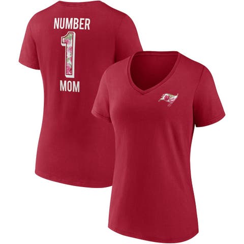 Women's Fanatics Branded Red Tampa Bay Buccaneers Team Mother's Day V-Neck T-Shirt