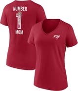 FANATICS Women's Fanatics Branded Red Tampa Bay Buccaneers Team Mother's Day V-Neck T-Shirt