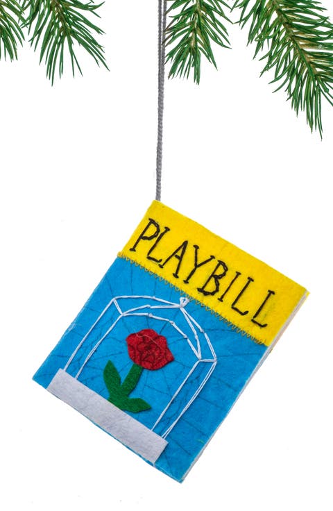 Handmade Playbill Felted Wool Ornament