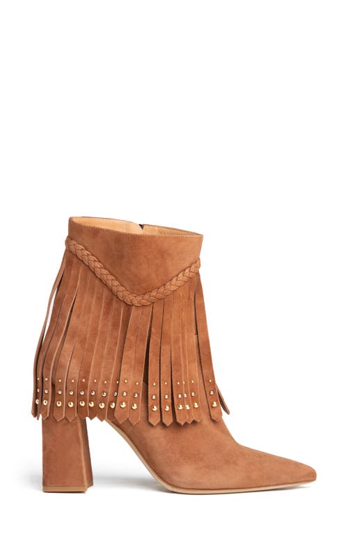 Beautiisoles Tal Fringe Bootie In Cognac