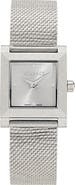 Versace Mosaic Square Mesh Strap Watch, 22mm