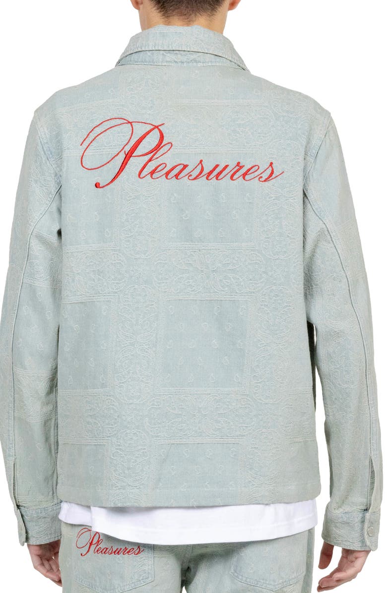 PLEASURES Merit Jacquard Denim Work Jacket, Alternate, color, 