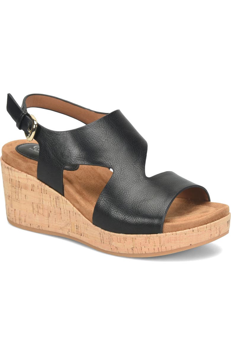 EUROSOFT Kryss Wedge Sandal, Main, color, Black