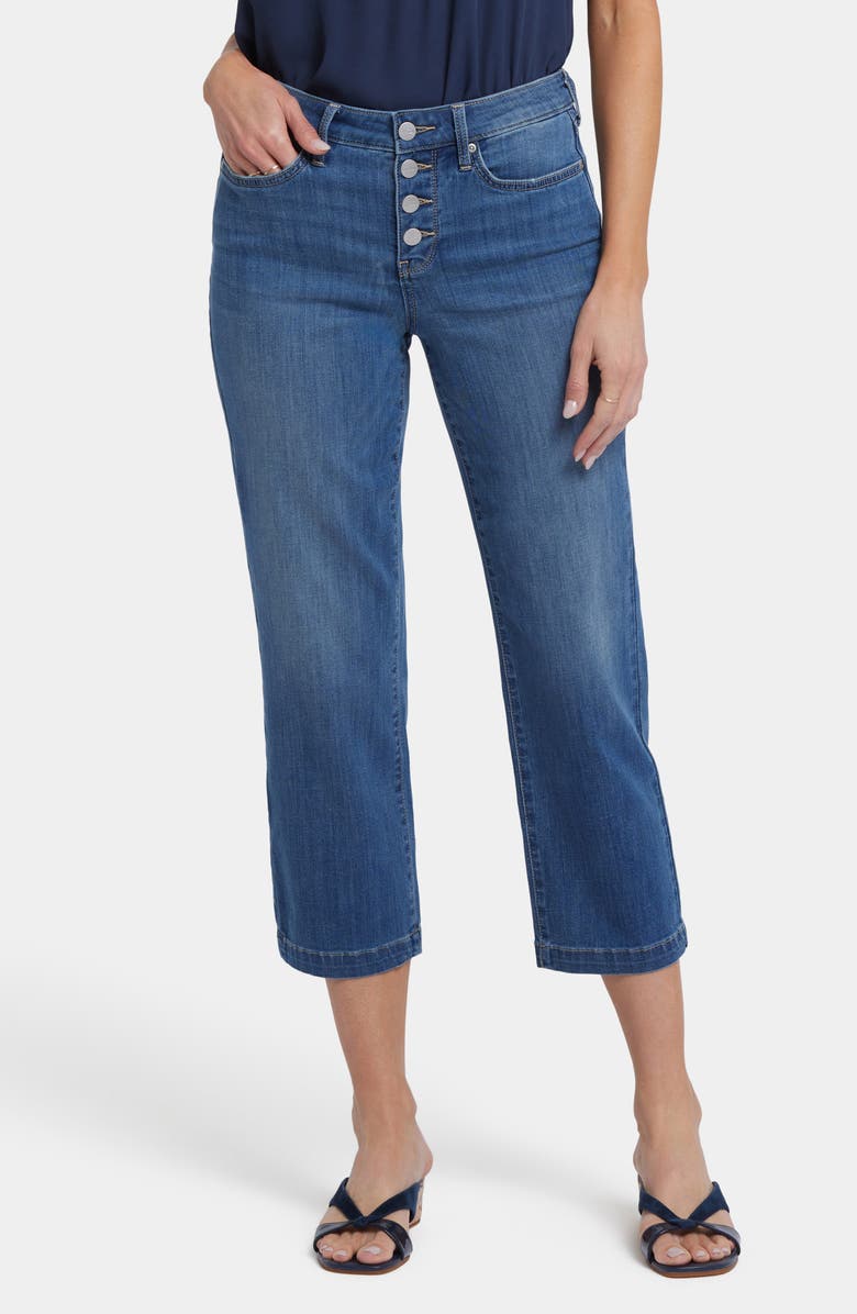 NYDJ Piper Button Fly Relaxed Crop Straight Leg Utility Jeans, Main, color, Costa Brava