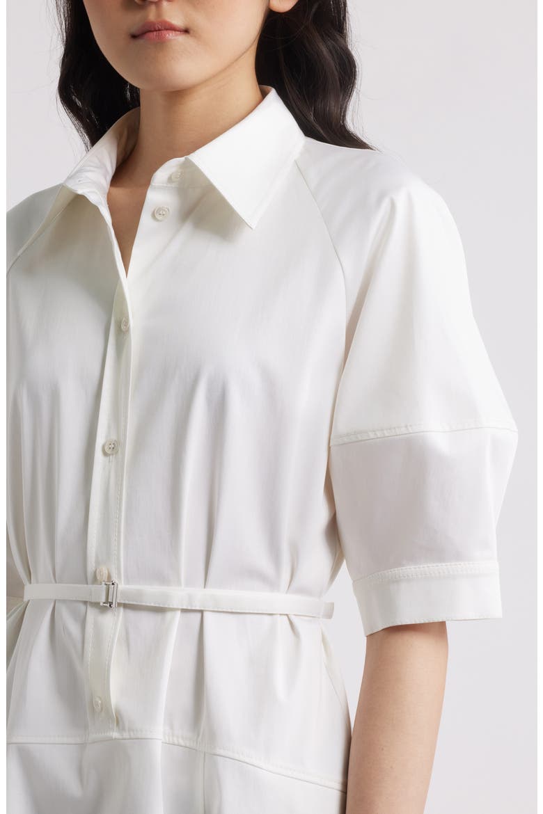 Delaurena Belted Stretch Cotton Shirtdress, Alternate, color, WHT