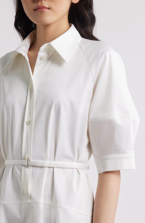 Hugo Boss Boss Delaurena Belted Stretch Cotton Shirtdress In White