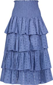 Mer St Barth Karmin Womens Ruffle Skirt