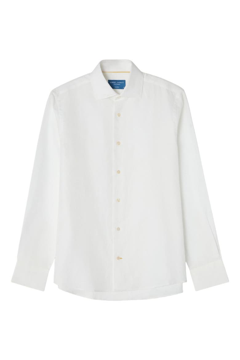 Reynolds Paisley Jacquard Cotton Linen Blend Shirt in Contemporary fit, Alternate, color, White