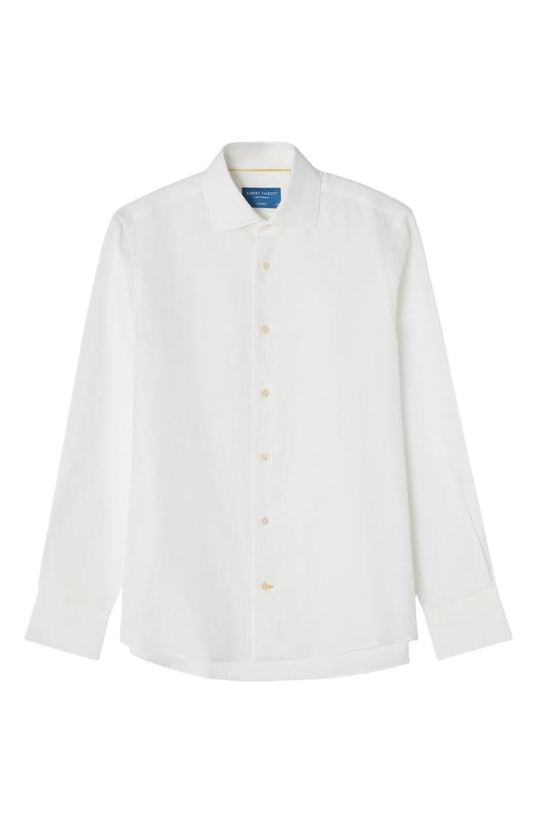 Robert Talbott Reynolds Paisley Jacquard Cotton Linen Blend Shirt in Contemporary fit, Alternate, color, White