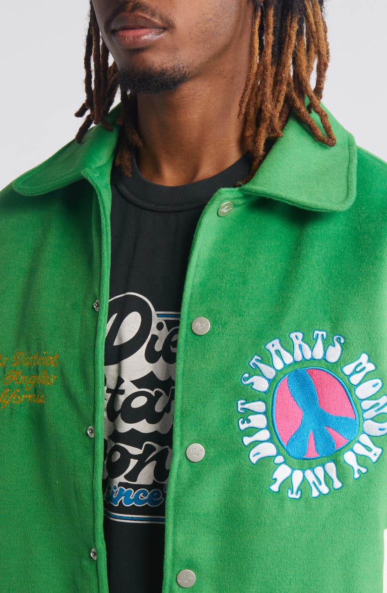 DIET STARTS MONDAY Arts District Wool Blend Varsity Jacket, Alternate, color,