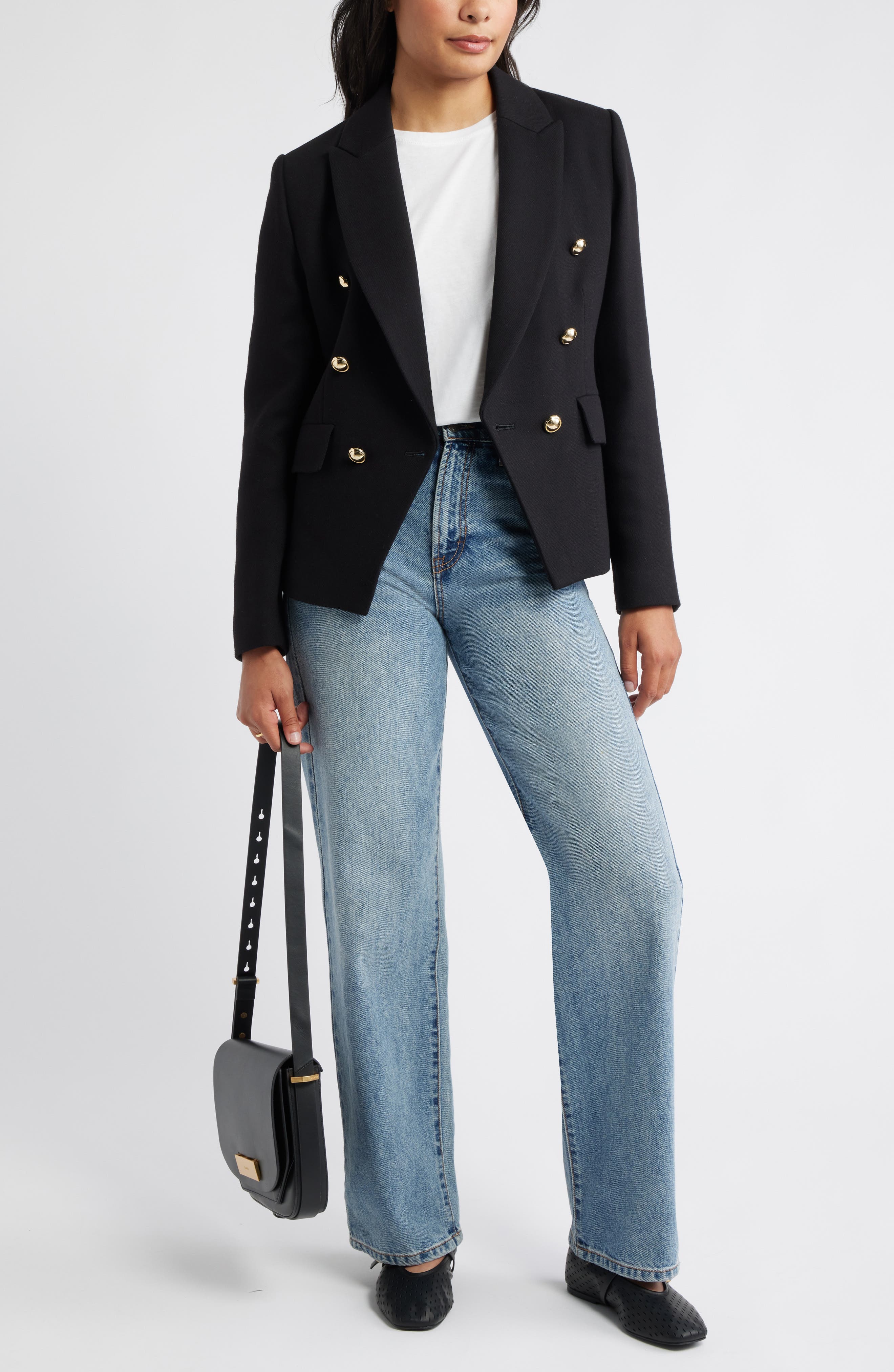 Double Breasted Twill Blazer - image 2