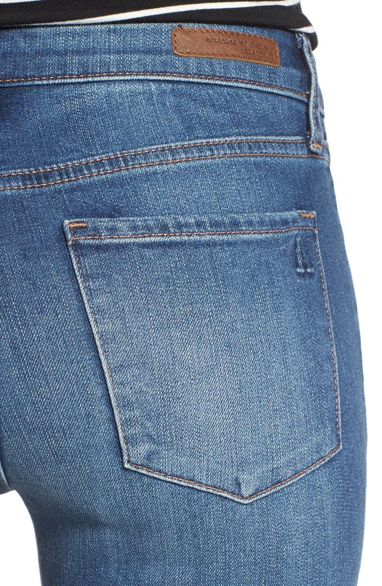 Articles of Society 'Sarah' Distressed Raw Hem Skinny Jeans, Alternate, color, 