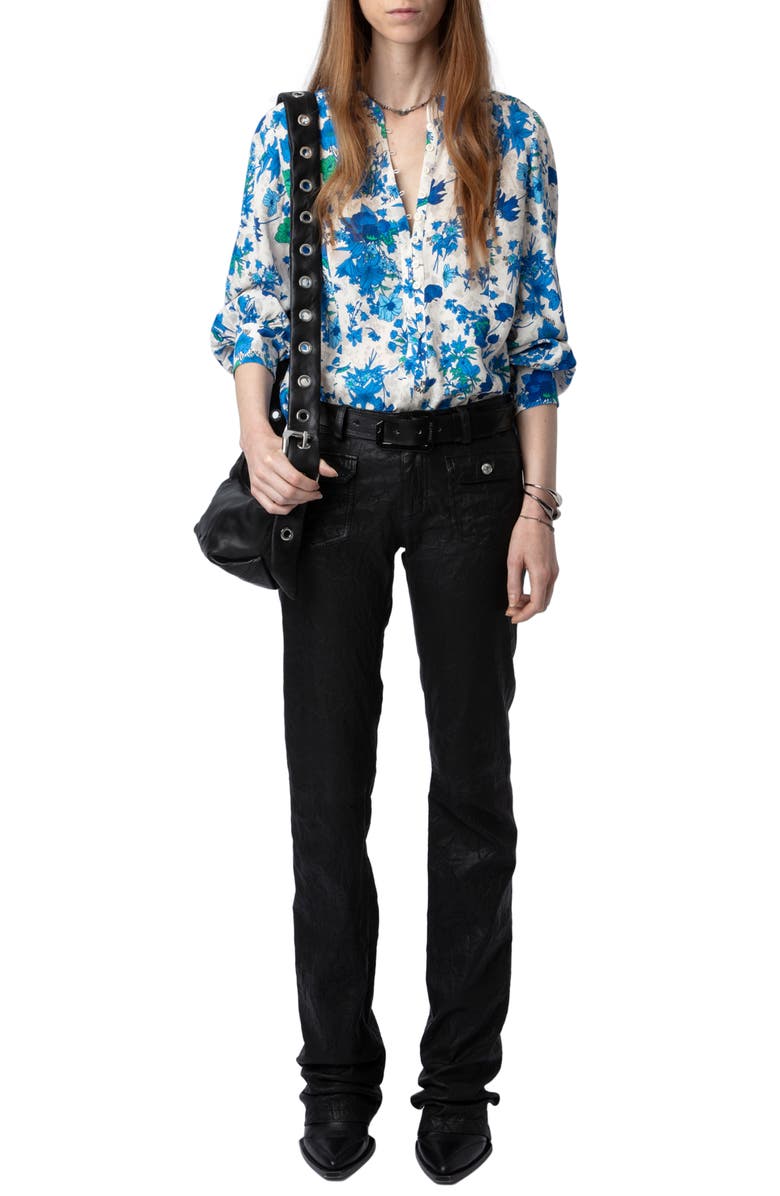 Zadig & Voltaire Twina Garden Flowers Popover Shirt, Alternate, color,
