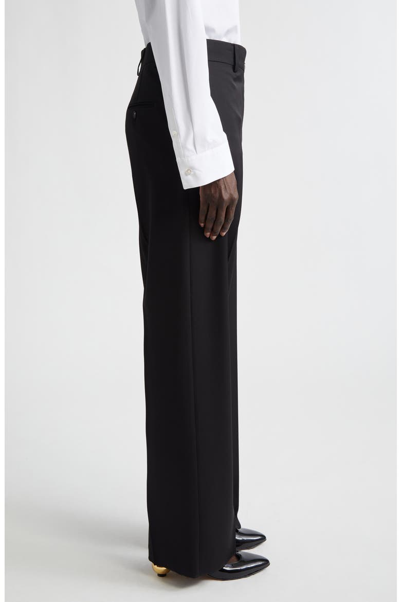 Gancio Buckle Virgin Wool & Cashmere Tailored Trousers, Alternate, color, NERO