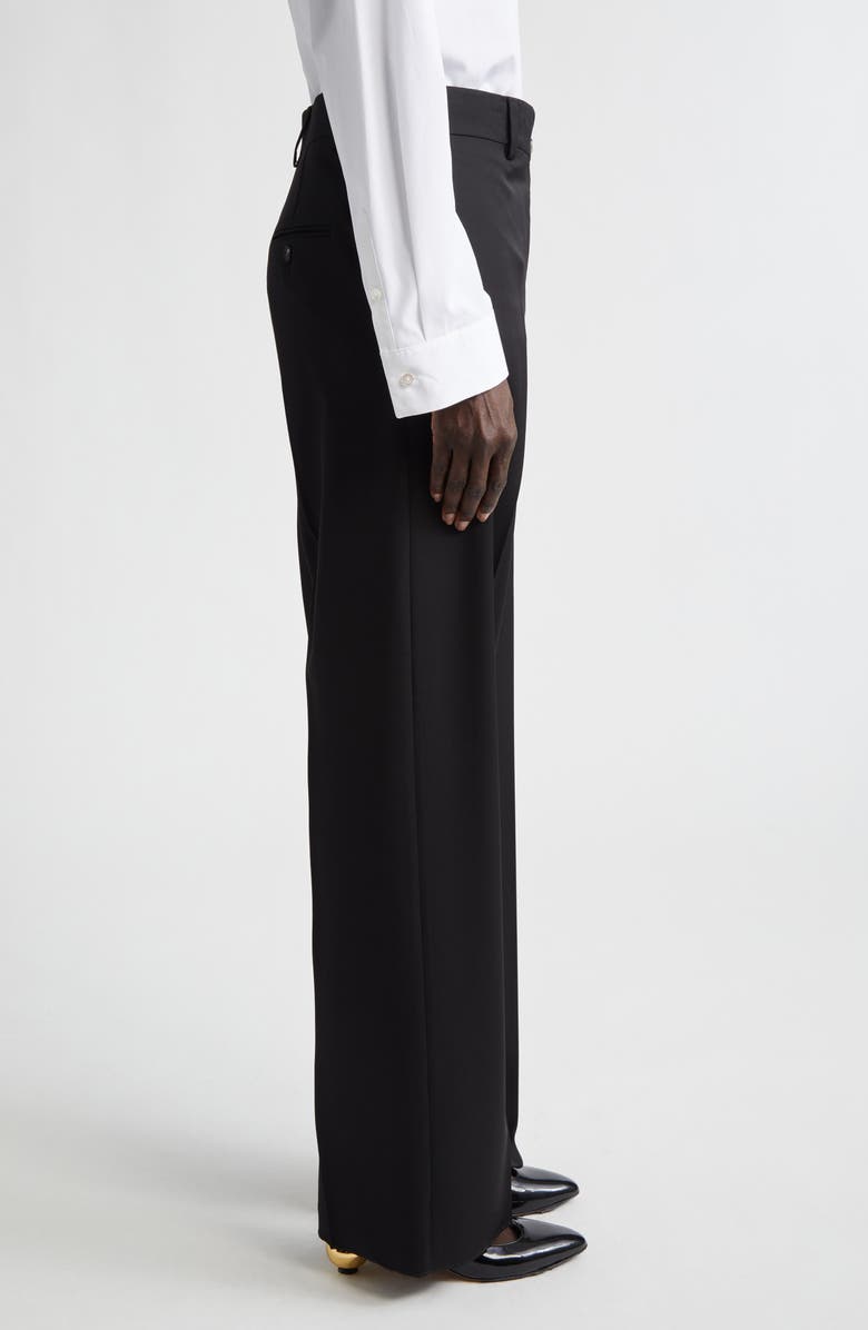 FERRAGAMO Gancio Buckle Virgin Wool & Cashmere Tailored Trousers, Alternate, color, Nero