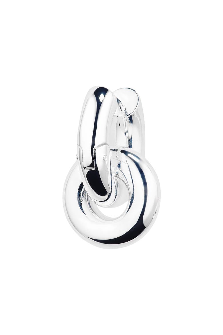 The Esther Huggie Hoop Earrings, Alternate, color, SILVER PLATING