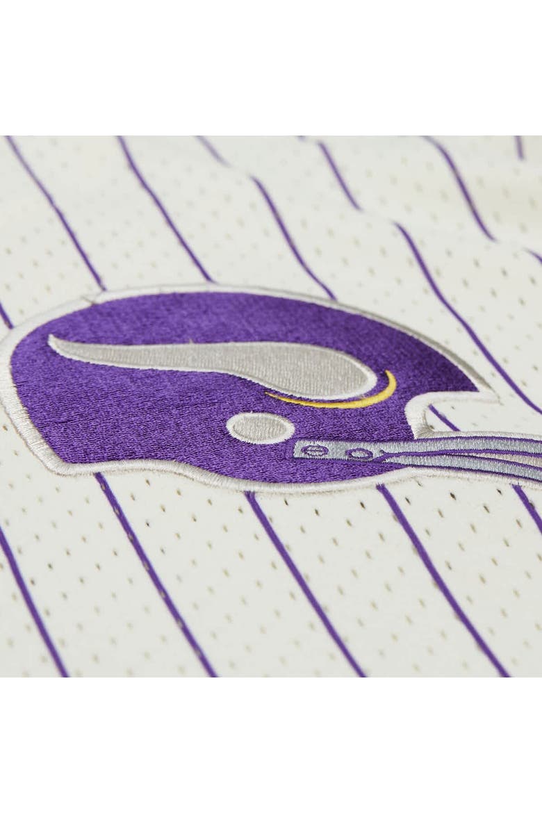 Men's Mitchell & Ness  Cream Minnesota Vikings Vintage Logo Final Seconds Full-Button Mesh Top, Alternate, color, Cream