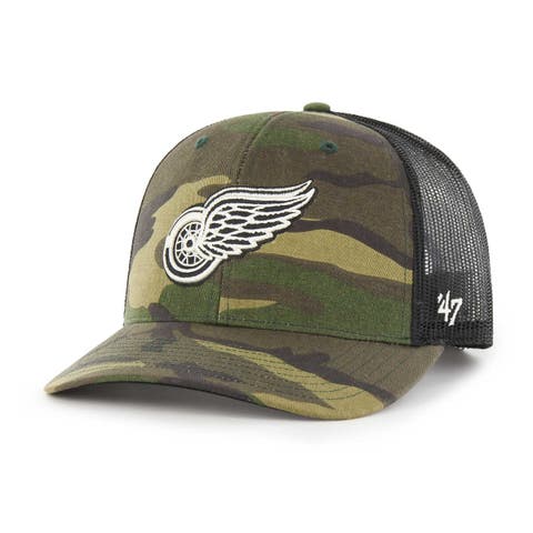 Men's '47 Camo/Black Detroit Red Wings Trucker Snapback Hat