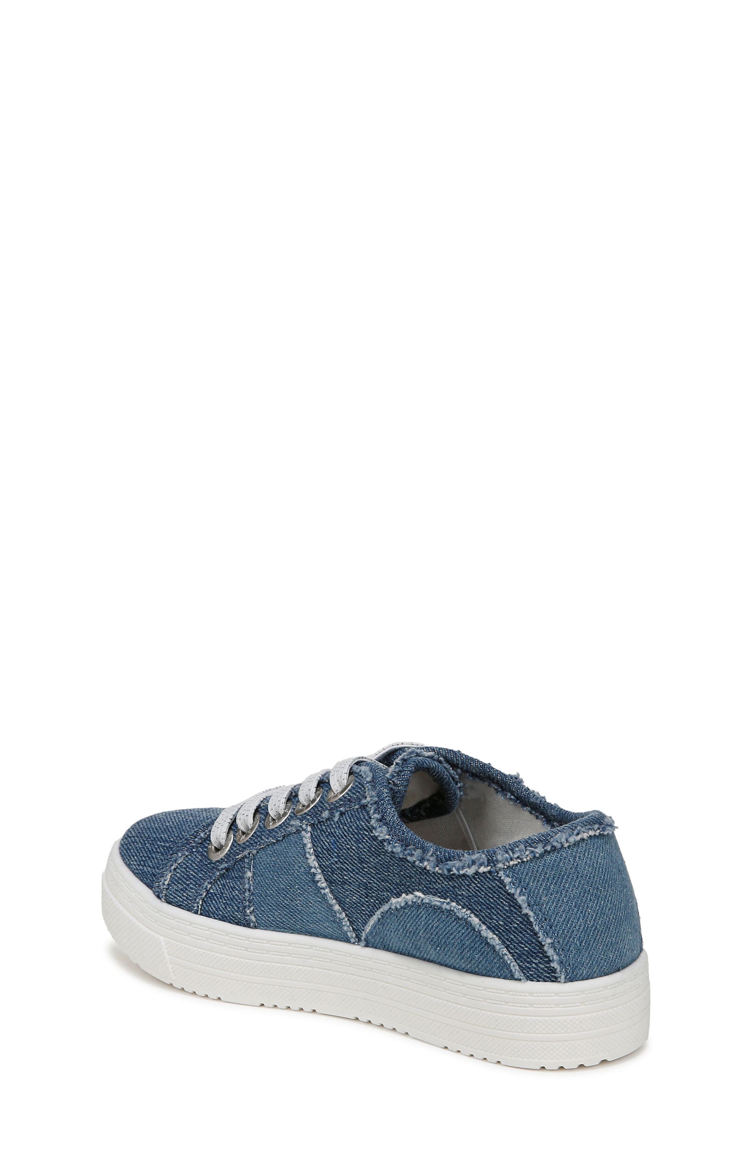 Blowfish Malibu Kids' Supersmile Denim Fray Platform Sneaker, Alternate, color, Denim Blue