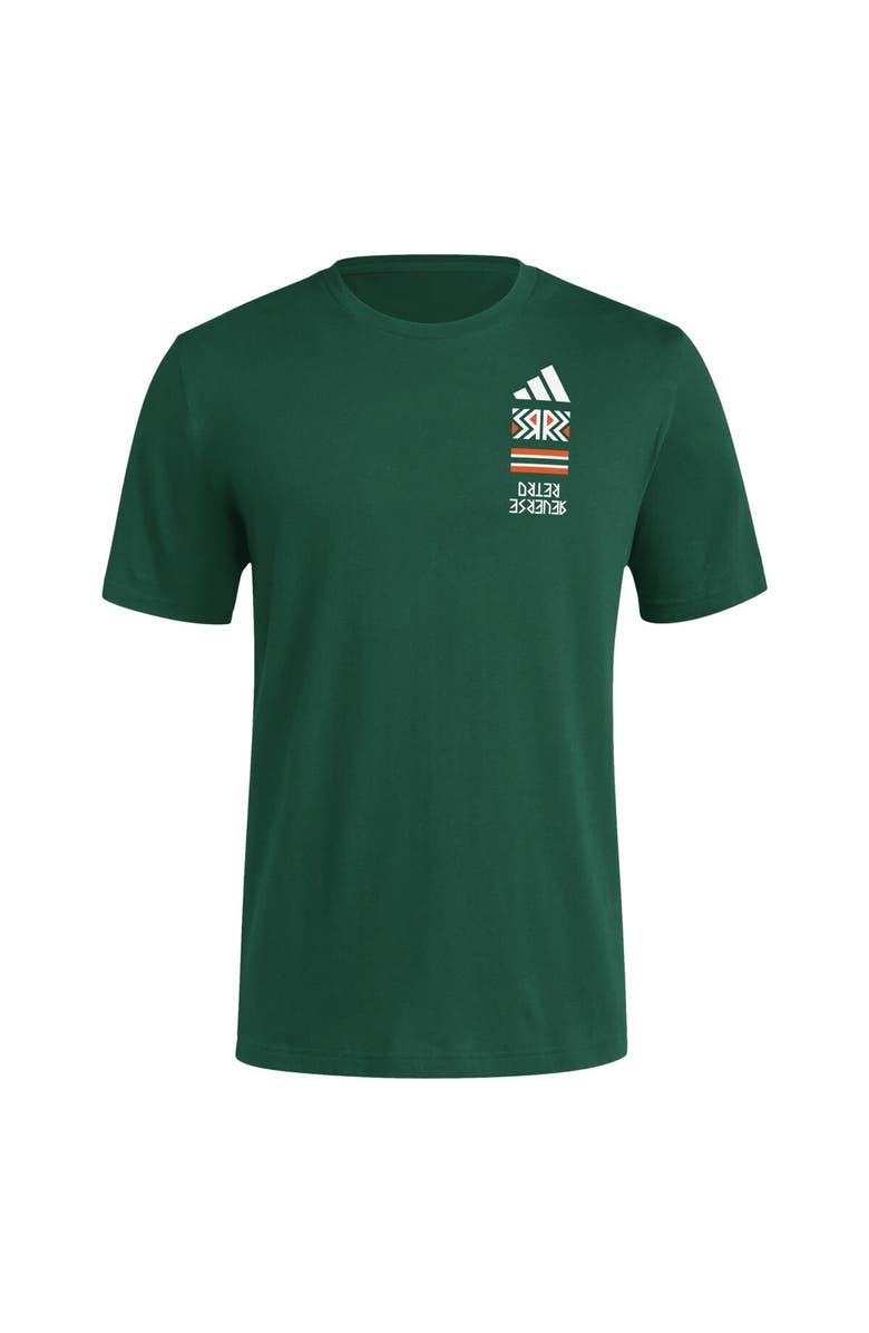 adidas Men's adidas Green Miami Hurricanes Reverse Retro Baseball 2 Hit T-Shirt, Alternate, color, 