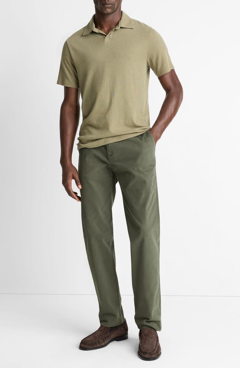 Vince Loose Johnny Collar Polo, Alternate, color, Sage