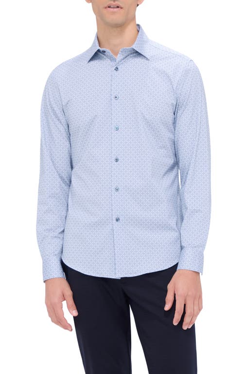 Bugatchi Jimmy OoohCotton® Geo Print Button-Up Shirt in Cobalt 