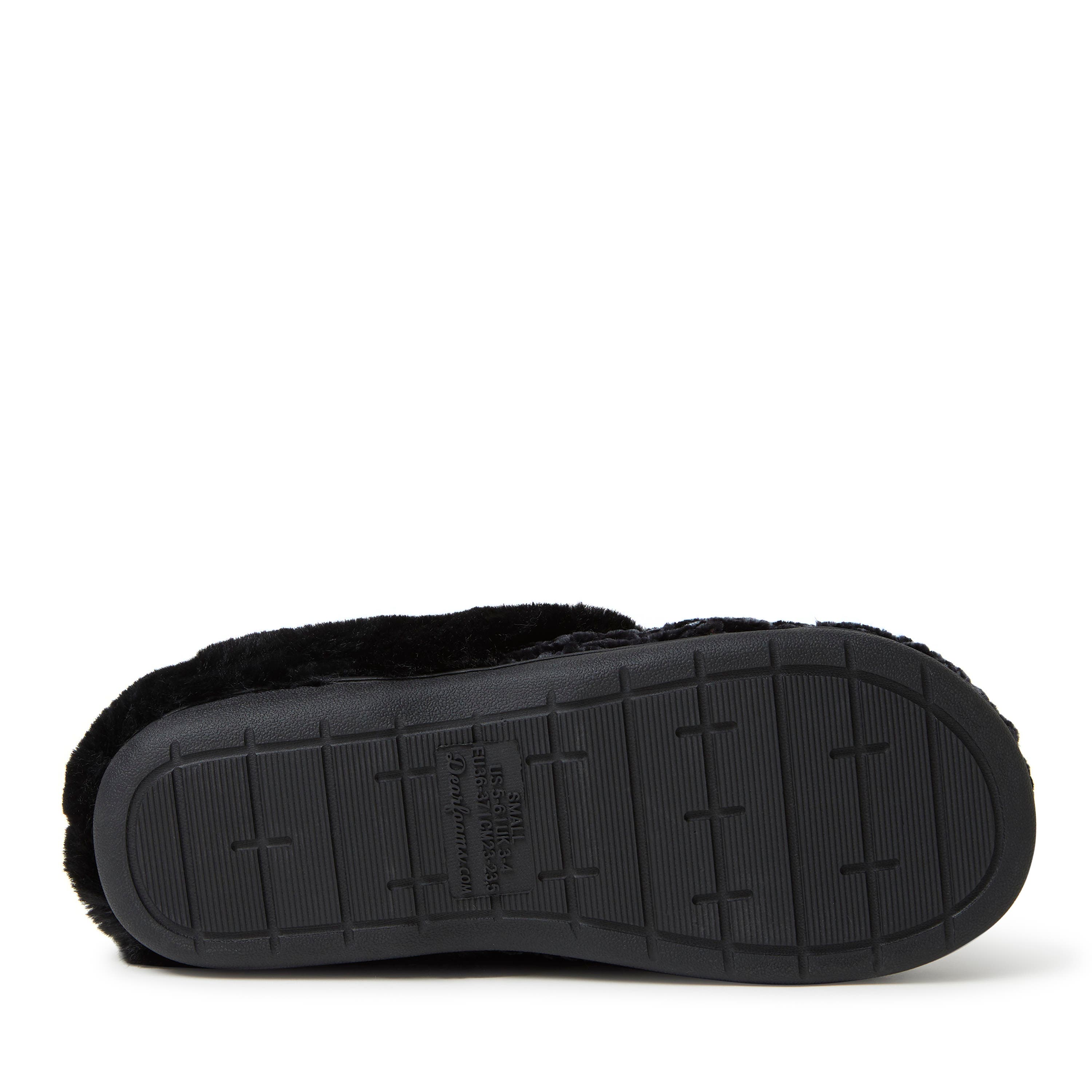 DEARFOAMS Claire Cable Knit Chenille Clog Slipper, Alternate, color, Black