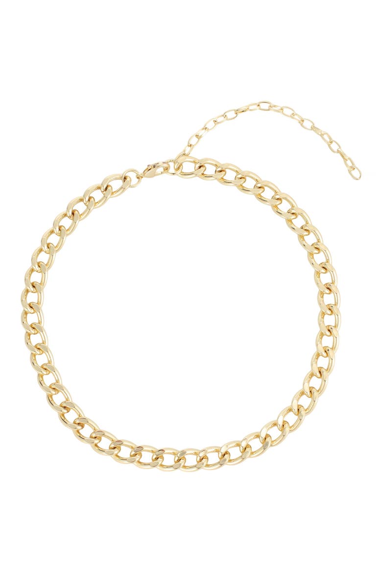 Chunky Curb Chain Necklace, Alternate, color, GOLD