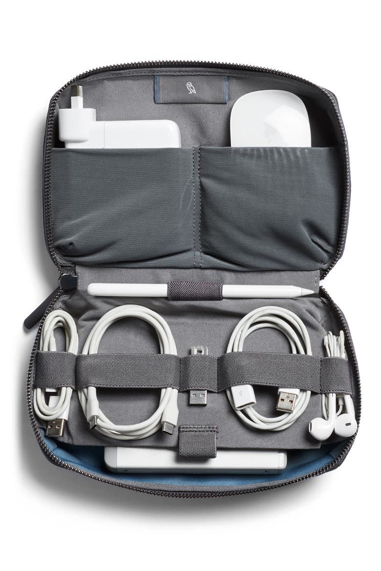Water Resistant Recycled Polyester & Recycled Nylon Tech Case, Alternate, color, BLACK