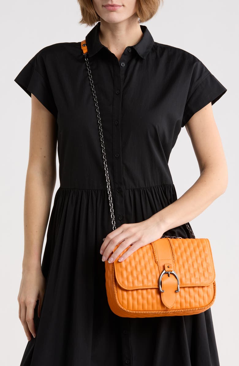 Longchamp Amazone Medium Quilted Leather Crossbody Bag, Alternate, color, Orange