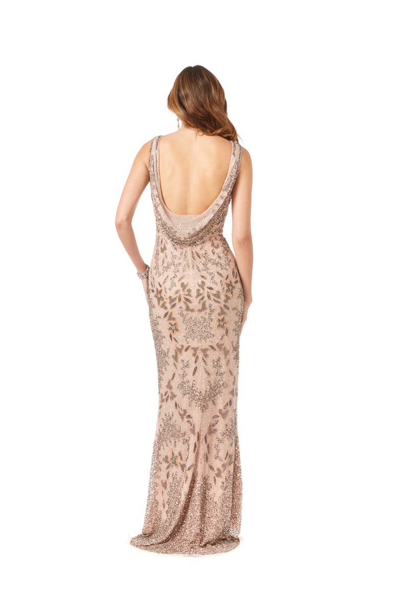 LARA New York Stylish Cowl Draped Back Dress, Alternate, color, Blush