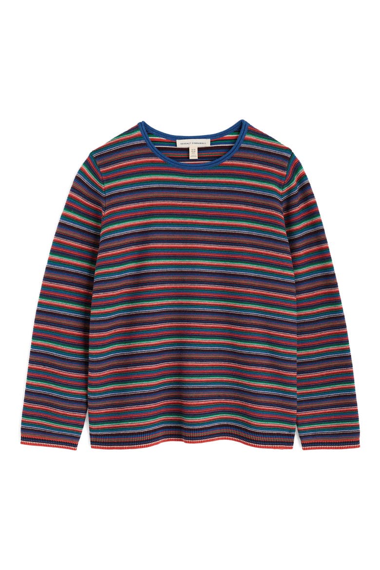 Makers Rib Organic & Recycled Cotton Sweater, Alternate, color, RIPPLE MARKS SHORE MIX