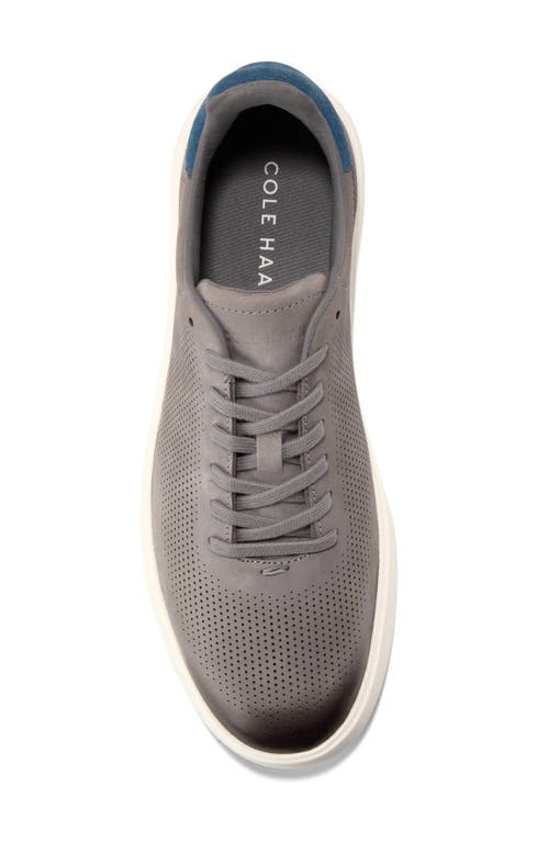 Cole Haan Grand Crosscourt Daily Laser Sneaker In Stone Nubuck/indian Teal