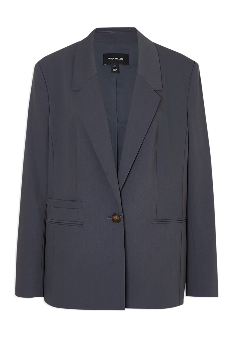 Twill Oversized Blazer, Alternate, color, Grey