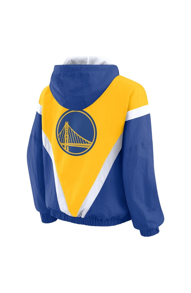 WEAR by Erin Andrews Women's WEAR by Erin Andrews  Gold/Royal Golden State Warriors Color-Block Full-Zip Windbreaker, Alternate, color, Gold