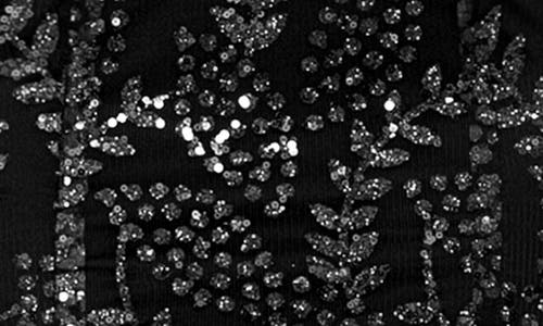 Blondie Nites Glitter Mesh Trumpet Gown In Black