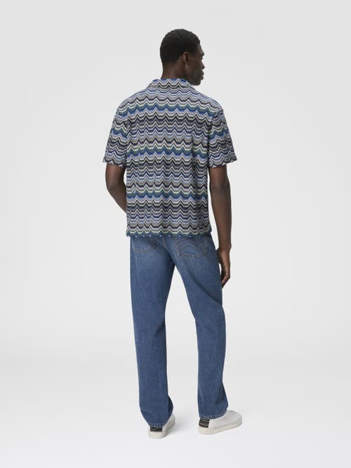 Missoni Bowling Shirt With Geometric Zigzag In Multi