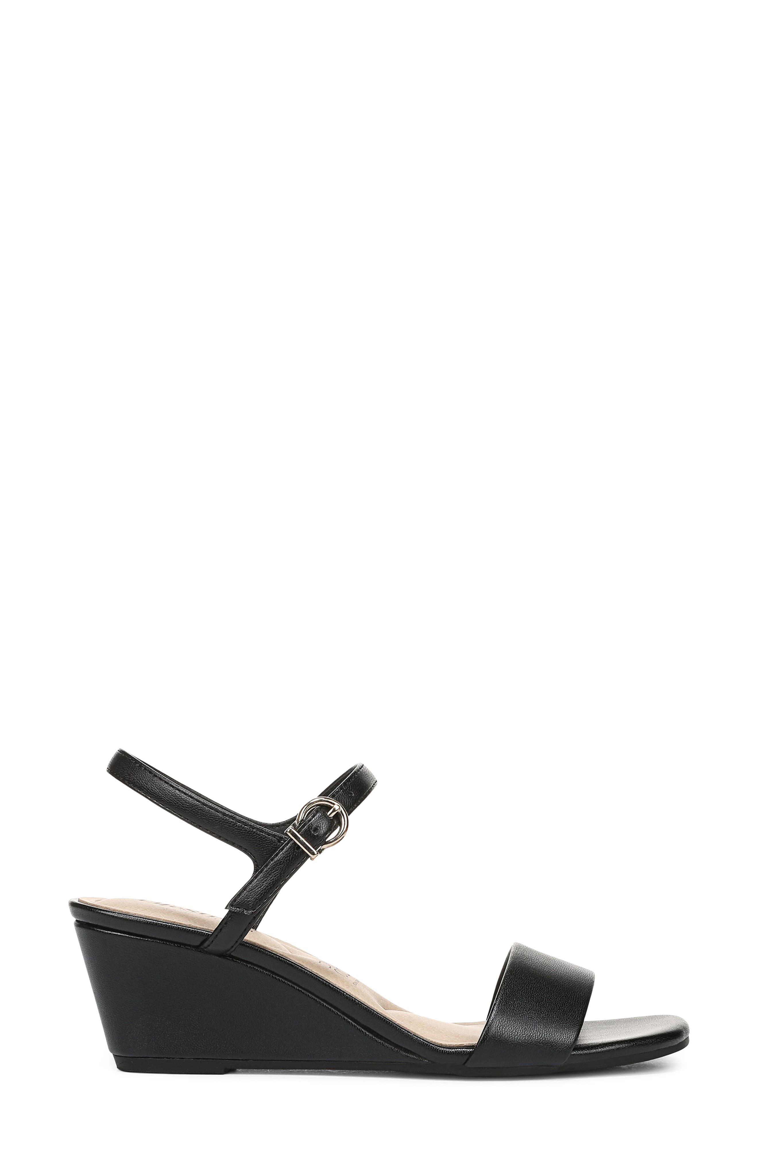 LifeStride Sawyer Slingback Wedge Sandal, Alternate, color, Black