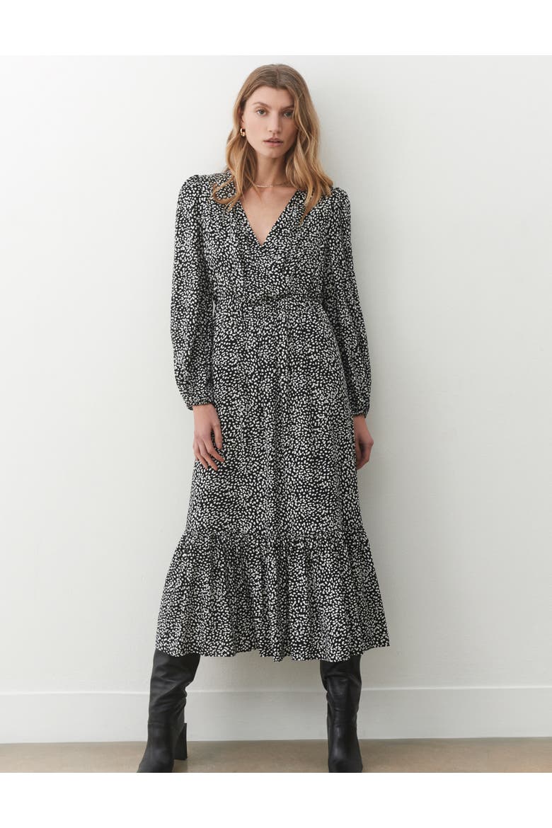 Suzie Animal Print Midi Dress, Main, color, Black Dot