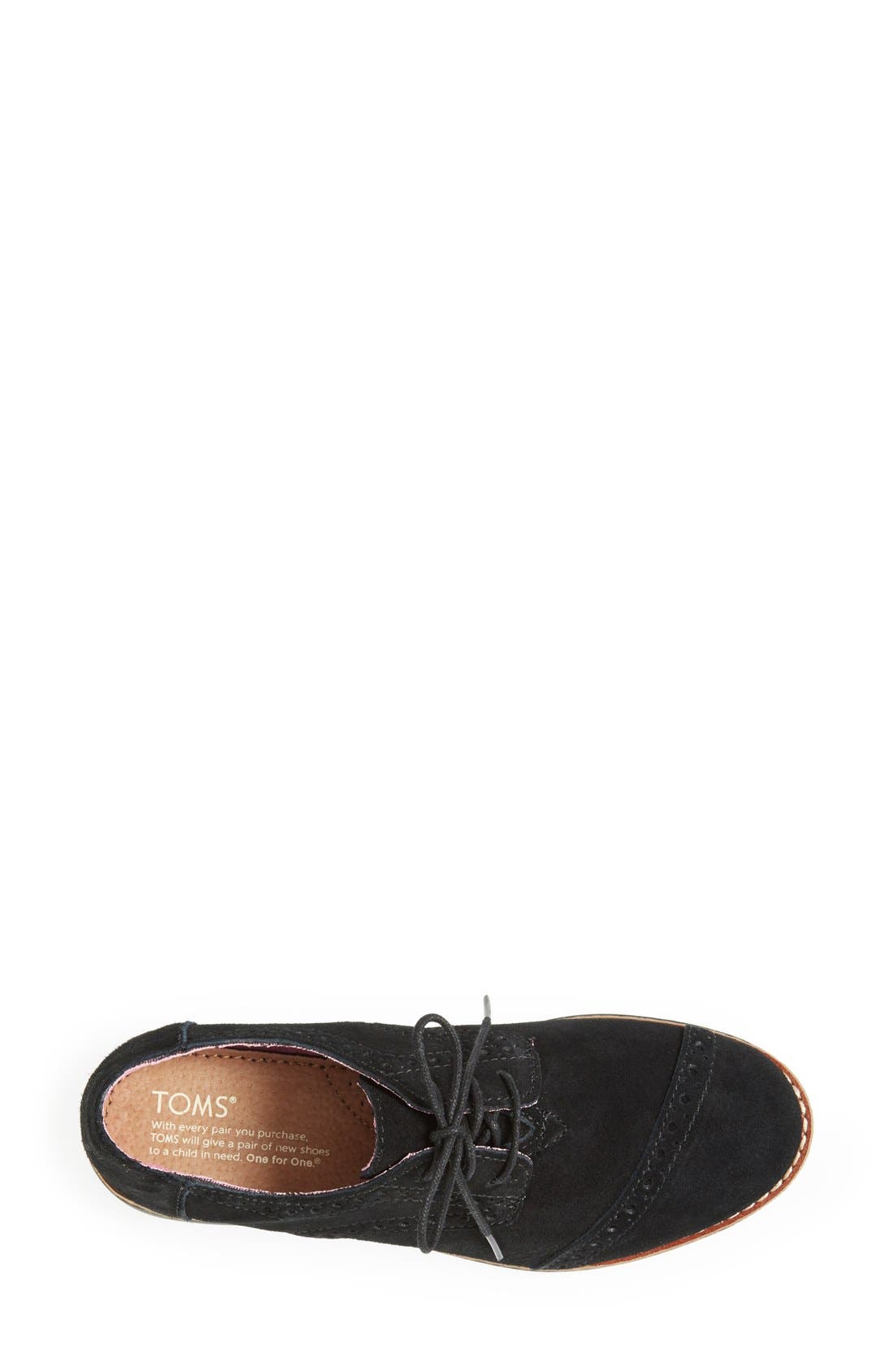 Suede Brogue Oxford, Alternate, color, BLACK