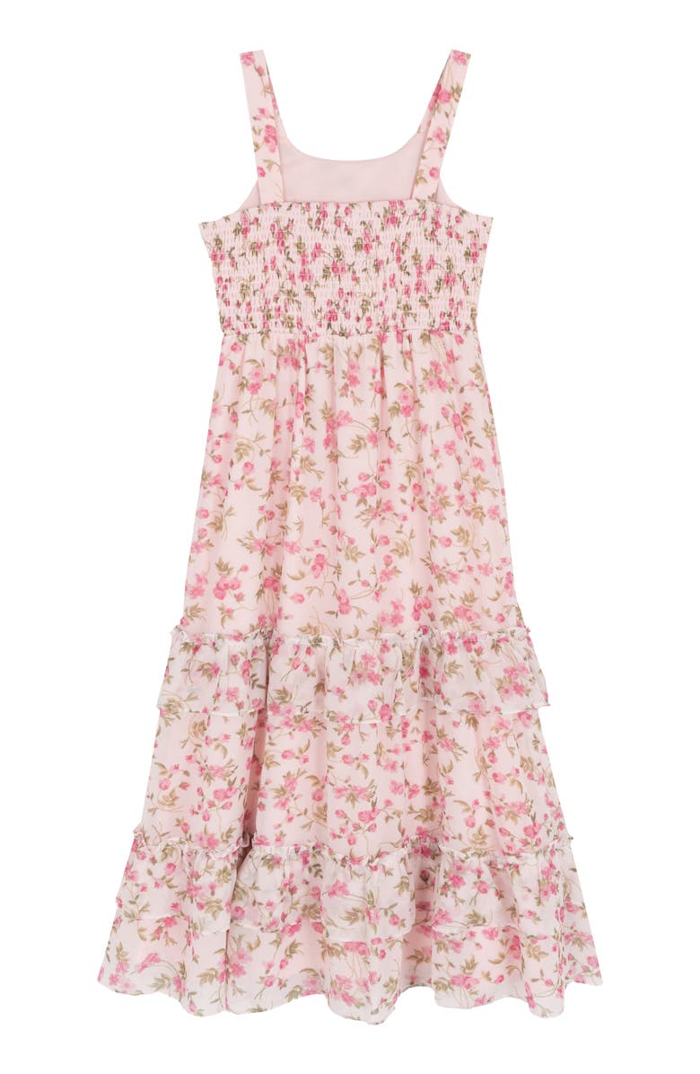 RARE, TOO! Kids' Floral Print Sleeveless Chiffon Tiered Dress, Alternate, color, Ivory