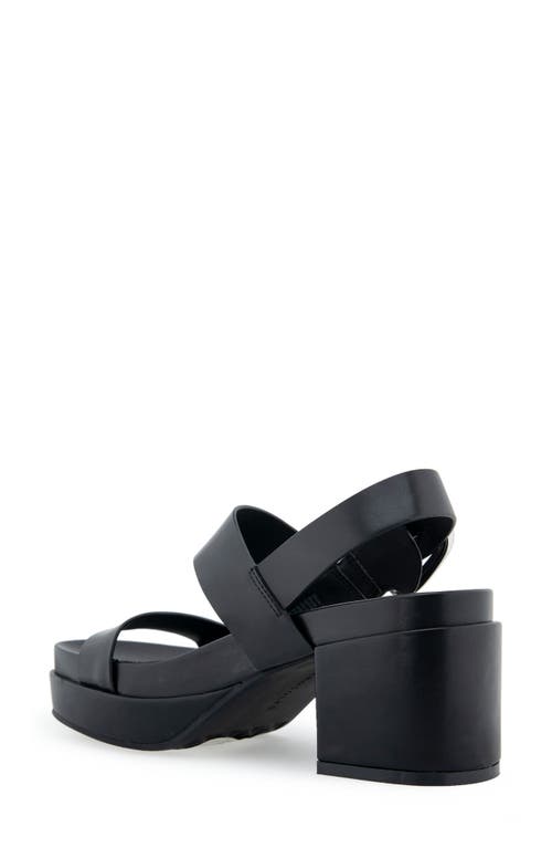 Shop Aerosoles Clarkson Platform Sandal In Black Leather